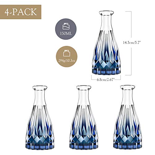 Lewondr Glass Diffuser Bottles, 4PCS 5.7″High 150ml 5.1fl oz Diffuser