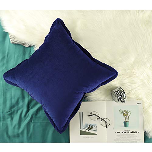 18" Square Velvet Solid Back Cushion Cover Throw Pillow Case Home Sofa Decor 